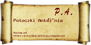 Potoczki Antónia névjegykártya
